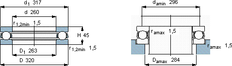 SKF51152 M軸承圖紙