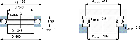 SKF51268 F軸承圖紙
