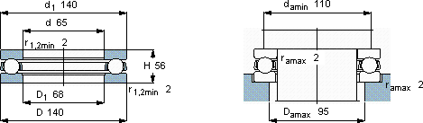 SKF51413 M軸承圖紙