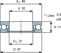 SKF51106 V/HR11Q1軸承圖紙
