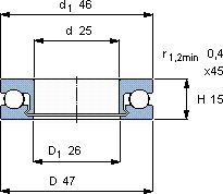 SKF51205 V/HR22Q2軸承圖紙