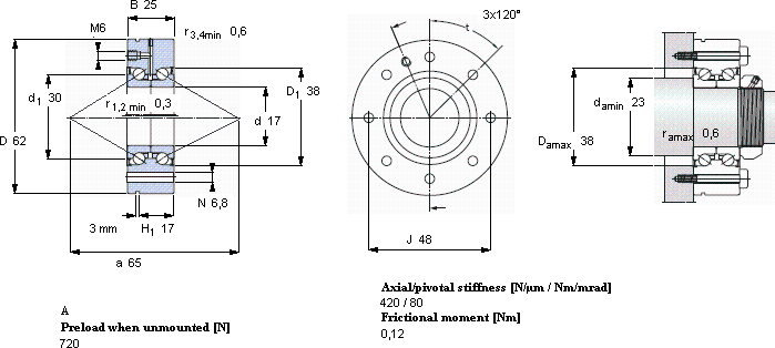 SKFBEAM 017062-2Z/PE軸承圖紙