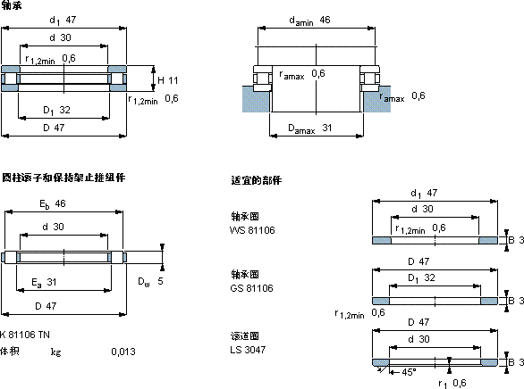 SKF81106 TN軸承圖紙