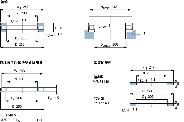 SKF81140 M軸承圖紙