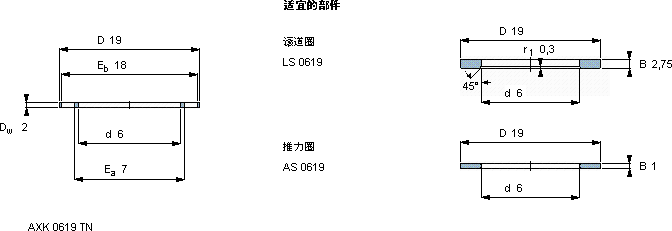 SKFAXK 0619 TN軸承圖紙