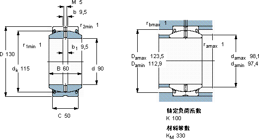 SKFGE 90 ES-2LS軸承圖紙