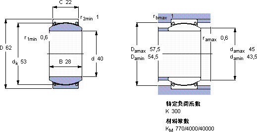 SKFGE 40 TXG3E-2LS軸承圖紙