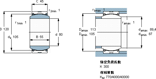 SKFGE 80 TXG3A-2LS軸承圖紙