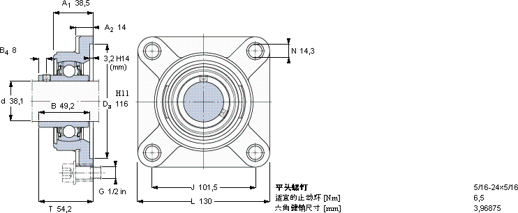 SKFFY 1.1/2 TF/AH軸承圖紙