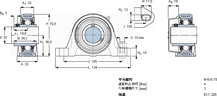 SKFSYKC 25 NTR/VE495軸承圖紙