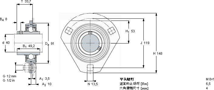 SKFPFD 40 TF軸承圖紙