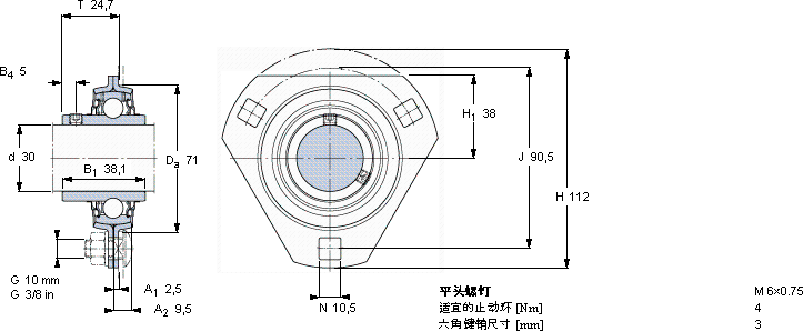 SKFPFD 30 TR軸承圖紙
