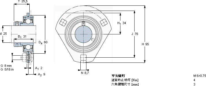 SKFPFD 25 FM軸承圖紙