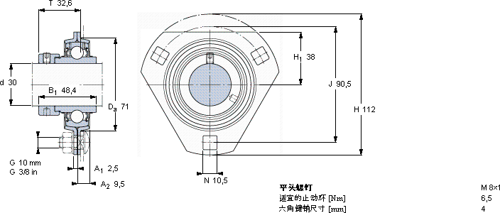 SKFPFD 30 WF軸承圖紙