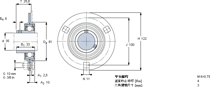 SKFPF 35 RM軸承圖紙