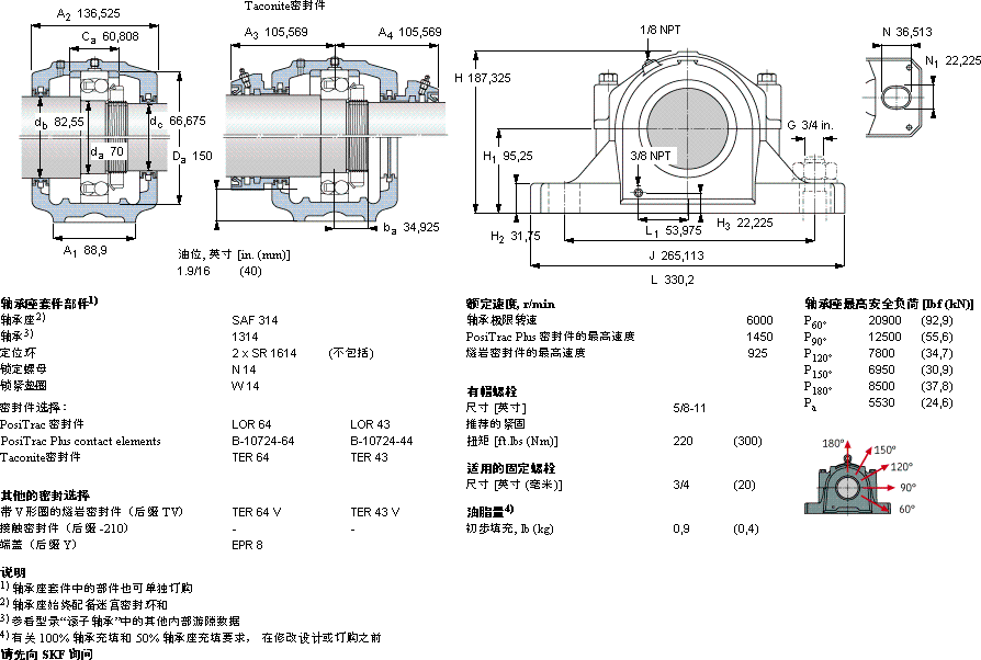 SKFSAF 1314軸承圖紙