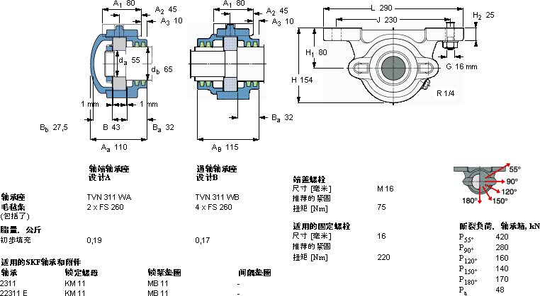 SKFTVN 311 WA軸承圖紙
