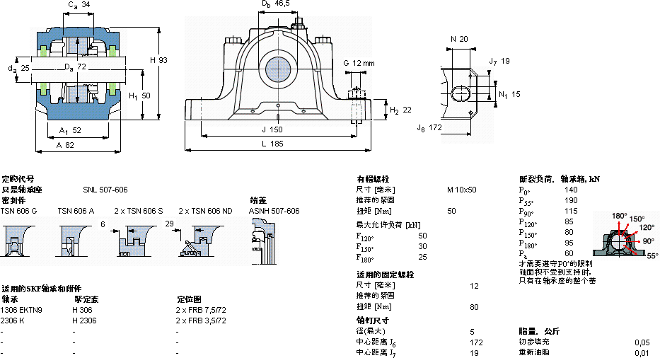 SKFSNL 507-606軸承圖紙