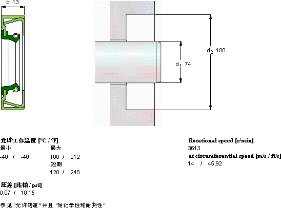 SKFCR 74X100X13 CRSH1 R軸承圖紙