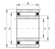 INA滾針軸承 NAO15X32X12-IS1, 無(wú)擋邊