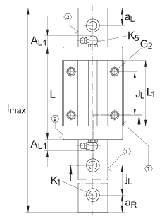 INA滑塊 KWE20-H, 兩排直線循環(huán)球軸承及導(dǎo)軌組件用的高窄滑塊