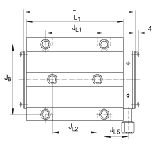 INA夾緊單元 RUKS55-D-A-H-SR, 直線循環(huán)滾柱軸承及導軌組件，油聯(lián)結(jié)器在側(cè)面