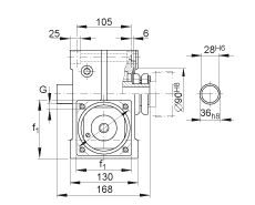 INA齒輪箱 GEtr-63-SCHN-130/165-KL-i, 帶夾緊連接的驅(qū)動軸，中心距離 a0 = 63 mm