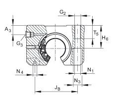 INA直線球軸承及軸承座單元 KGNOS50-C-PP-AS, 開式設(shè)計，可調(diào)，密封，脂潤滑，帶再潤滑結(jié)構(gòu)