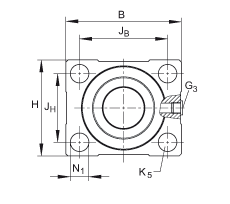 INA直線球軸承及軸承座單元 KTFN20-C-PP-AS, 密封，脂潤滑，帶再潤滑結(jié)構(gòu)