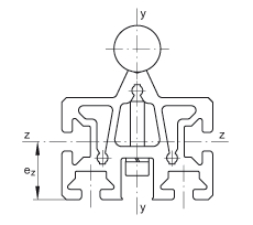INA導(dǎo)軌 TSMW20, 中空截面輪廓，帶安裝槽，帶一根軌道軸；可提供耐腐蝕設(shè)計(jì)