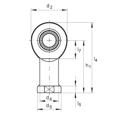INA桿端軸承 GIL6-DO, 根據(jù) DIN ISO 12 240-4 標準，帶左旋內(nèi)螺紋，需維護