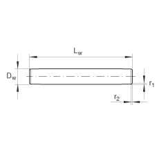 INA滾針 NRB5X25,8-G2, 根據(jù) DIN 5402-3/ ISO 3096 標(biāo)準(zhǔn)，B 型，成型平端蓋