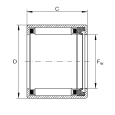 INA開(kāi)式?jīng)_壓外圈滾針軸承 SCE109-P, 雙側(cè)唇密封，根據(jù) ABMA 18.2 - 1982，英制