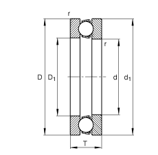 FAG推力深溝球軸承 51232-MP, 根據(jù) DIN 711/ISO 104 標(biāo)準(zhǔn)的主要尺寸，單向，可分離