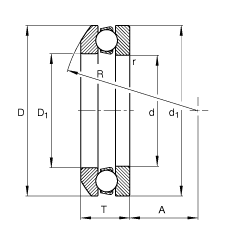 FAG推力深溝球軸承 53232-MP, 根據(jù) DIN 711/ISO 104 標(biāo)準(zhǔn)的主要尺寸，單向，帶球面軸承座圈，可分離