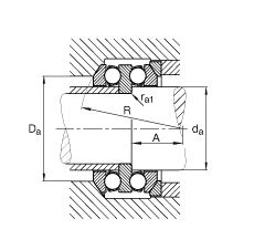 FAG推力深溝球軸承 54322-MP, 根據(jù) DIN 711/ISO 104 標(biāo)準(zhǔn)的主要尺寸，雙向，帶球面軸承座圈，可分離