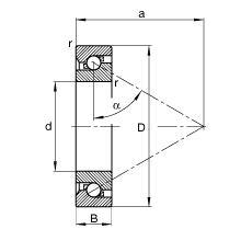 FAG推力角接觸球軸承 BSB045100-T, 單向，接觸角 α = 60°，限制公差