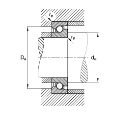 FAG推力角接觸球軸承 BSB045100-T, 單向，接觸角 α = 60°，限制公差