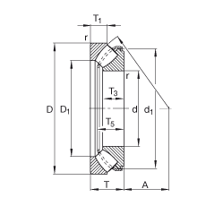 FAG推力調(diào)心滾子軸承 29417-E1, 根據(jù) DIN 728/ISO 104 標(biāo)準(zhǔn)的主要尺寸，單向，可分離