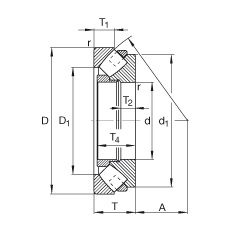 FAG推力調(diào)心滾子軸承 29240-E1-MB, 根據(jù) DIN 728/ISO 104 標(biāo)準(zhǔn)的主要尺寸，單向，可分離