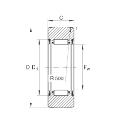 INA支撐型滾輪 RNA2204-2RSR, 無軸向引導(dǎo)，兩側(cè)唇密封