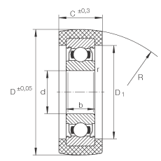 INA滾輪 KLRU08X28X11-2Z, 帶塑料箍，兩側(cè)密封