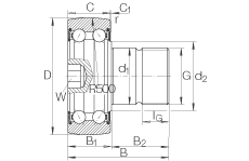 INA螺栓型滾輪 KR5201-2RS, 雙列，兩側(cè)唇密封