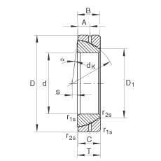 INA角接觸關(guān)節(jié)軸承 GE70-SX, 根據(jù) DIN ISO 12 240-2 標(biāo)準(zhǔn)，需維護(hù)
