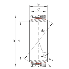 INA大的關(guān)節(jié)軸承 GE400-DW, 根據(jù) DIN ISO 12 240-1 標(biāo)準(zhǔn)，免維護(hù)