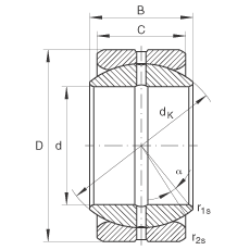 INA關(guān)節(jié)軸承 GE69-ZO, 根據(jù) DIN ISO 12 240-1 標準，英制尺寸，需維護
