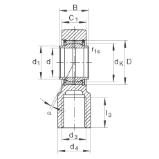 INA液壓桿端軸承 GIHNRK70-LO, 根據(jù) DIN ISO 12 240-4 標(biāo)準(zhǔn)，帶右旋螺紋夾緊裝置，需維護(hù)
