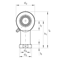 INA桿端軸承 GIL45-DO-2RS, 根據(jù) DIN ISO 12 240-4 標準，帶左旋內(nèi)螺紋，需維護，兩側(cè)唇密封