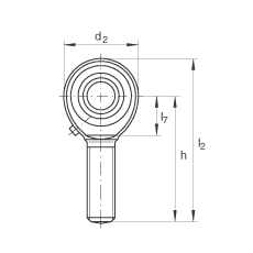 INA桿端軸承 GAKL22-PB, 根據(jù) DIN ISO 12 240-4 標(biāo)準(zhǔn)，帶左旋外螺紋，需維護(hù)