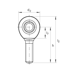 INA桿端軸承 GAL45-UK-2RS, 根據(jù) DIN ISO 12 240-4 標準，帶左旋外螺紋，免維護，兩側唇密封